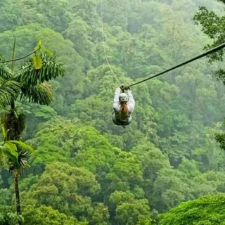 Zip-lining in Kithulgala